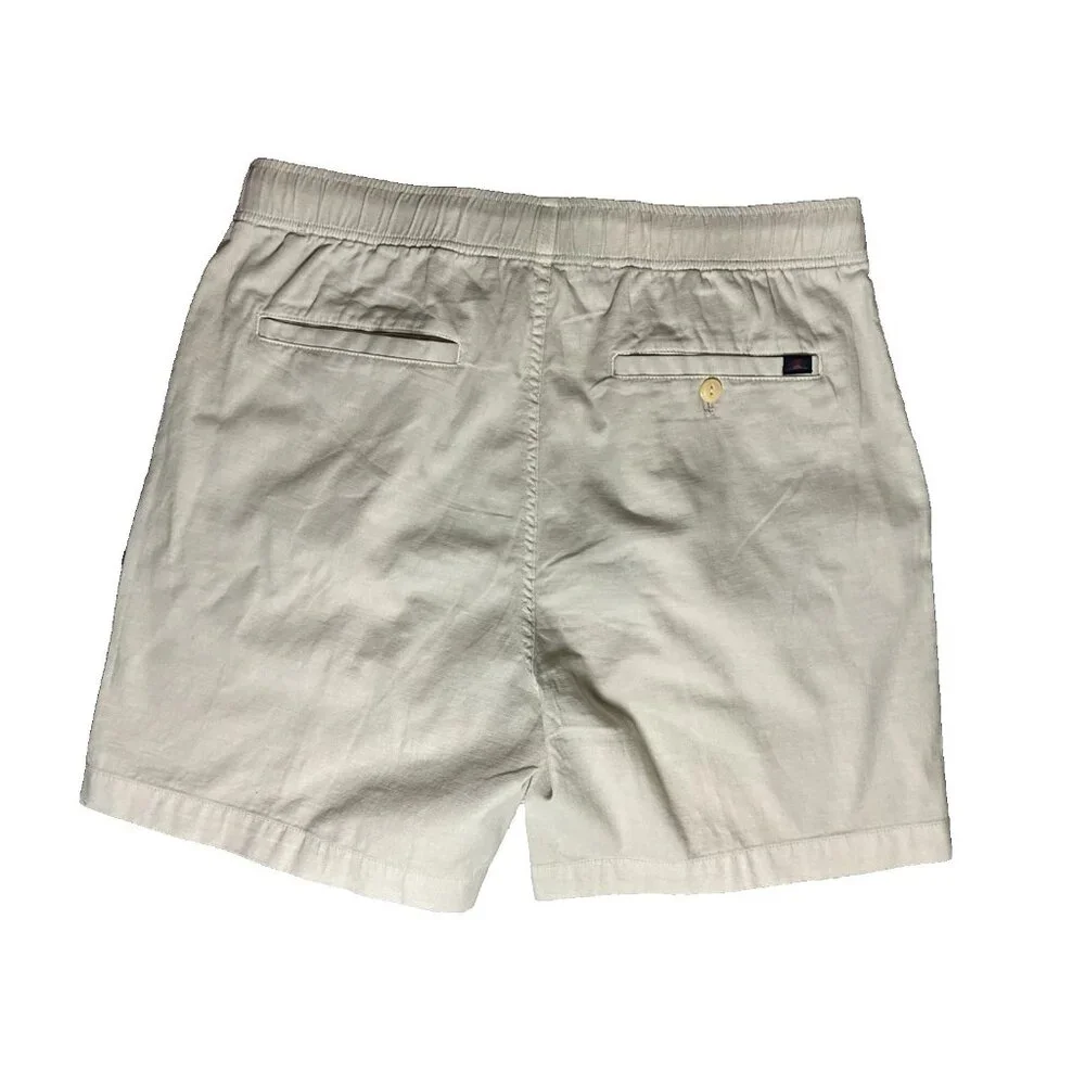 Faherty Men's Essential Drawstring Shorts Stone Tan Size Small Organic Cotton
